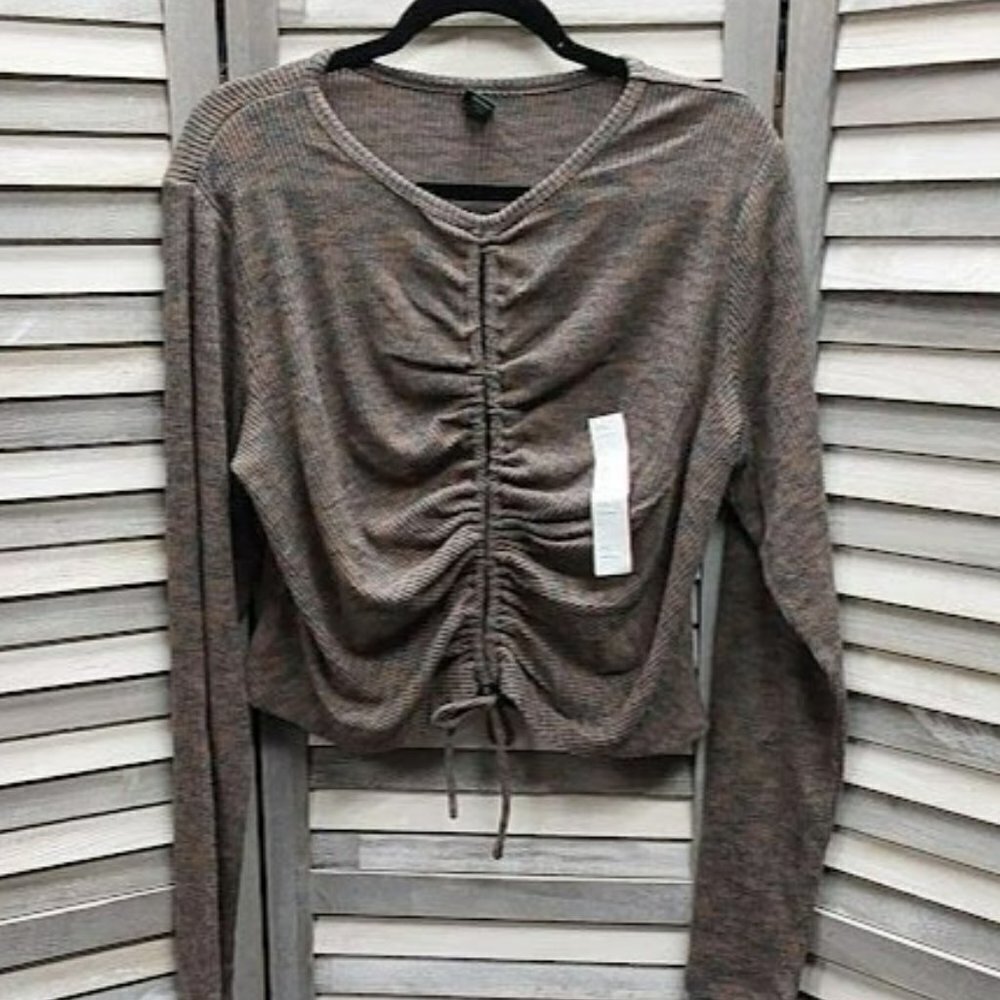 Women's Long Sleeve Lace-Up Cozy Knit Blouse | Wild Fable™ | XX Large